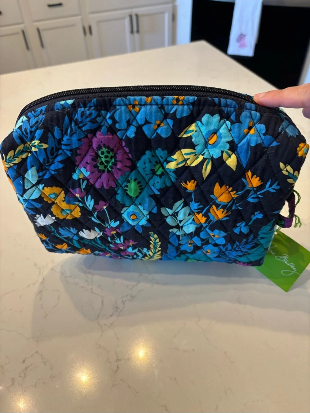 NWT-Vera Bradley Midnight Blues Quilted Cosmetic Pouch Large